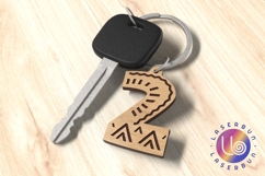 Number 2 Keychain SVG for Laser Cut with Folk Style Product Image 1