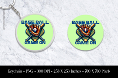Base Ball Game On Keychain Sublimation Design PNG Product Image 1