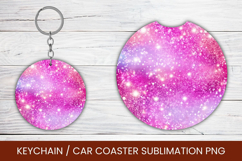 keyring keychain car coaster - gradient glitter Product Image 1