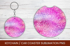 keyring keychain car coaster - gradient glitter Product Image 1