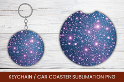 keyring keychain car coaster - gradient glitter Product Image 1