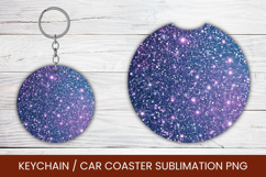 keyring keychain car coaster - gradient glitter Product Image 1