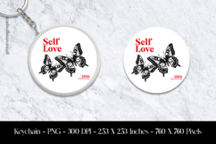 Selflove Butterflies Keychain Sublimation Design PNG Product Image 1