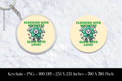 Flourish with Kindness Flower Keychain Sublimation Design PN Product Image 1