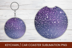 keyring keychain car coaster - gradient glitter Product Image 1