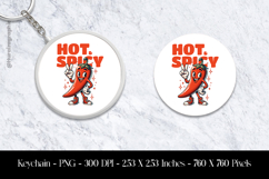 Hot Spicy Keychain Sublimation Design PNG Product Image 1