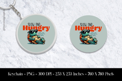 Slow &amp; Hungry Turtle Keychain Sublimation Design PNG Product Image 1