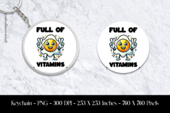 Full Of Vitamins Egg Keychain Sublimation Design PNG Product Image 1
