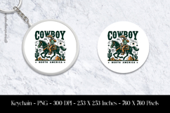 Vintage Cowboy Keychain Sublimation Design PNG Product Image 1