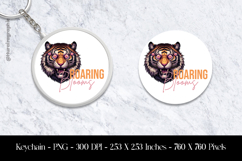 Roaring Blooms Tiger Keychain Sublimation Design PNG Product Image 1