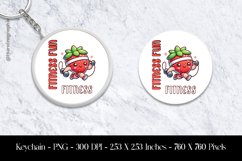 Fitness Fun Keychain Sublimation Design PNG Product Image 1