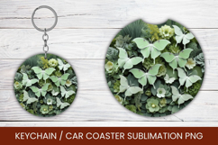 keyring keychain car coaster - green butterfly Product Image 1