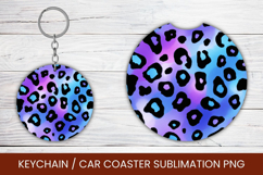 keyring keychain car coaster - leopard skin pattern Product Image 1