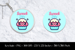 Sweet Vibes Keychain Sublimation Design PNG Product Image 1