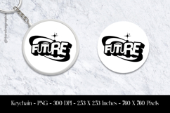 Retro Future Keychain Sublimation Design Product Image 1