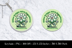 Shine Bright And Happiness Keychain Sublimation Design PNG Product Image 1