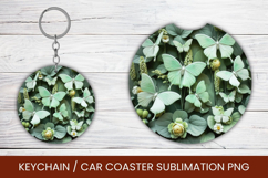 keyring keychain car coaster - green butterfly Product Image 1
