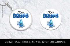 Rain Drops Keychain Sublimation Design PNG Product Image 1