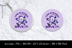 Time Is Runing Save It Keychain Sublimation Design PNG Product Image 1