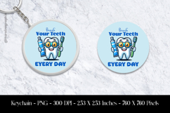 Brush Your Teeth Every Day Keychain Sublimation Design PNG Product Image 1
