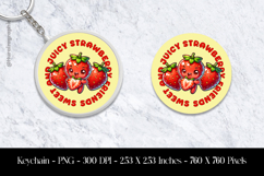 starwberay Juicy And Sweet Friends Keychain Sublimation Product Image 1