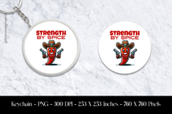 Strenght By Spicy Keychain Sublimation Design PNG Product Image 1