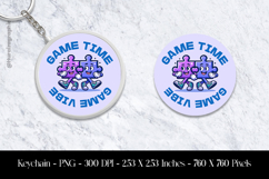 Game Time Game Vibe Keychain Sublimation Design PNG Product Image 1