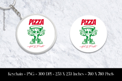 Pizza Hot &amp; Fresh Keychain Sublimation Design PNG Product Image 1