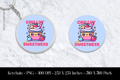 Chillin Sweetness Keychain Sublimation Design PNG Product Image 1