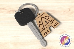 Scandinavian Folk Style A Keychain SVG for Laser Engraving Product Image 1