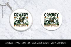 Cowboy Cactus Desert Rodeo North America Keychain Sublimatio Product Image 1