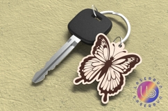 Whimsical Butterfly SVG File for Laser Cut Keychains Product Image 1