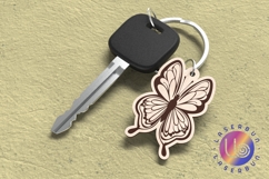 Decorative Butterfly SVG for Engraving on Keychains Product Image 1