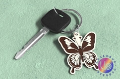 Laser Cut Butterfly Keyring Design SVG for Engraving Product Image 1