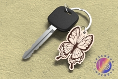 Stylish Butterfly SVG Design for Laser Engraved Charm Product Image 1