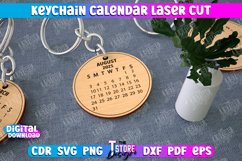 Keychain Calendar Laser Cut, Personalized Perpetual Keyring Product Image 1