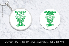 Burger Zone Keychain Sublimation Design PNG Product Image 1