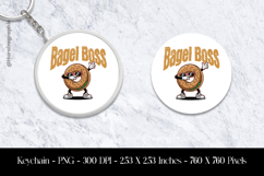 Bagel Boss Keychain Sublimation Design PNG Product Image 1