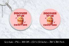 Discover your Sweet Side Cupcake Keychain Sublimation Design Product Image 1
