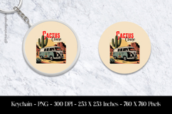Cactus Cruise Keychain Sublimation Design PNG Product Image 1
