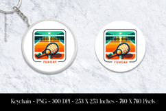 Sunday Funday Recket Keychain Sublimation Design PNG Product Image 1