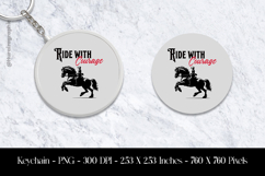 Ride With Courage Keychain Sublimation Design PNG Product Image 1