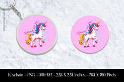 Unicorns are Real Keychain Sublimation Design PNG Product Image 1
