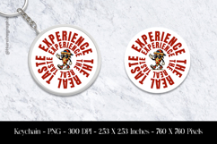 Pizza Vibes Real Taste Style Keychain Sublimation Design PNG Product Image 1