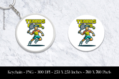 Tennis Club Keychain Sublimation Design PNG Product Image 1