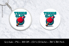 Tennis Club Keychain Sublimation Design PNG Product Image 1