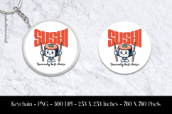 Sushi Keychain Sublimation Design PNG Product Image 1
