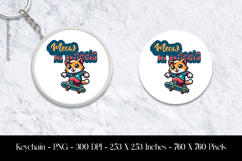 Meow Al Wheels Keychain Sublimation Design PNG Product Image 1