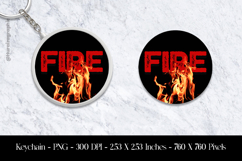 Fire Keychain Sublimation Design PNG Product Image 1