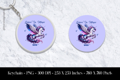 Believe in Magic Unicorn Keychain Sublimation Design PNG Product Image 1